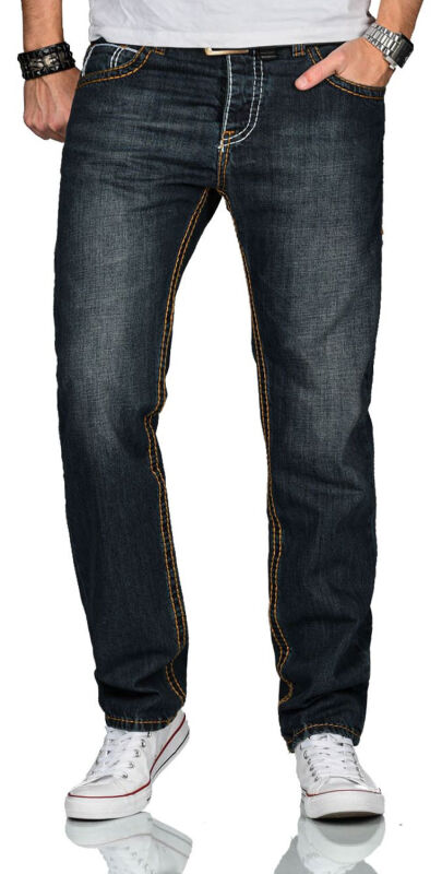 Alessandro Salvarini Herren Jeans Dunkelblau Comfort Fit O-220 W29 L30