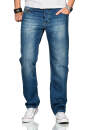 Alessandro Salvarini Herren Jeans Blau Comfort Fit O-250