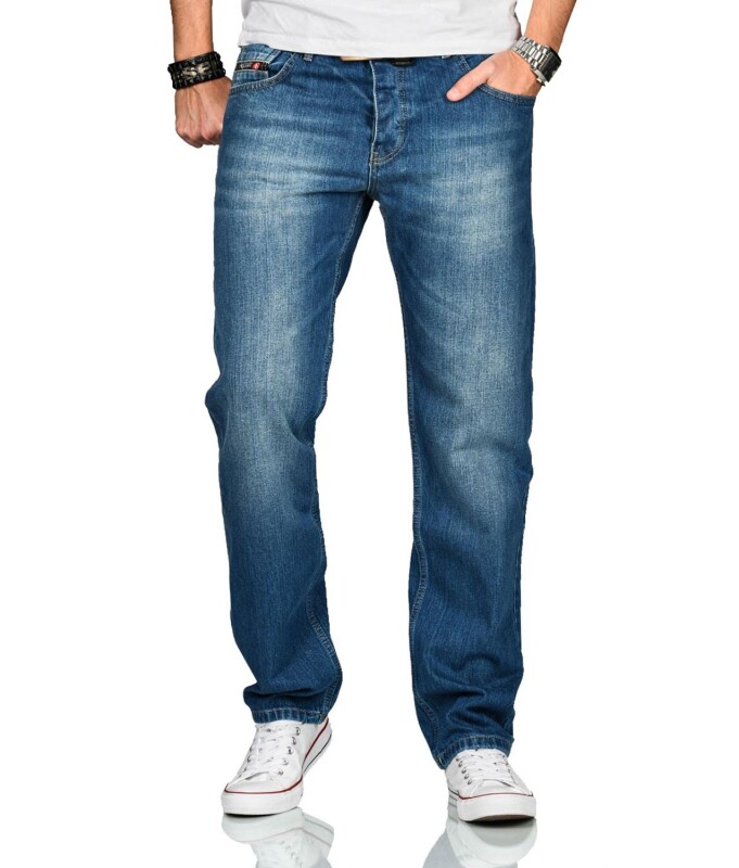 Alessandro Salvarini Herren Jeans Blau Comfort Fit O-250 W36 L30