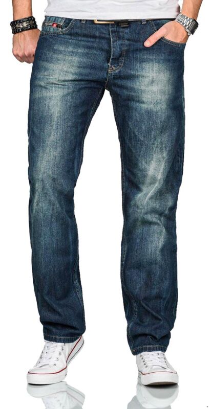 Alessandro Salvarini Herren Jeans Mittelblau Comfort Fit O-251 W40 L38
