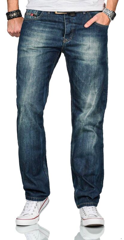Alessandro Salvarini Herren Jeans Mittelblau Comfort Fit O-251 W46 L32
