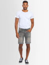 Alessandro Salvarini Herren Jeans Shorts Grau Slim Fit O102