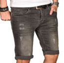 Alessandro Salvarini Herren Jeans Shorts Grau Slim Fit O102 W29