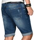 Alessandro Salvarini Herren Jeans Shorts Blau Slim Fit O104 W33