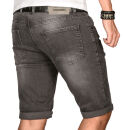 Alessandro Salvarini Herren Jeans Shorts Dunkelgrau Slim Fit O106 W38