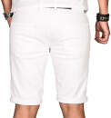 Alessandro Salvarini Herren Jeans Shorts Weiss Slim Fit O107 W29
