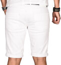 Alessandro Salvarini Herren Jeans Shorts Weiss Slim Fit O107 W33