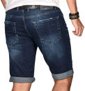 Alessandro Salvarini Herren Jeans Shorts Hellblau Slim Fit O108 W34