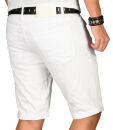 Alessandro Salvarini Herren Jeans Shorts Weiss Slim Fit O140