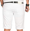 Alessandro Salvarini Herren Jeans Shorts Weiss Slim Fit O140