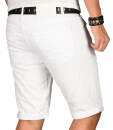 Alessandro Salvarini Herren Jeans Shorts Weiss Slim Fit O140 W33