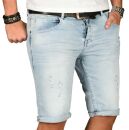 Alessandro Salvarini Herren Jeans Shorts Hellblau Slim...