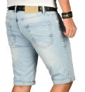 Alessandro Salvarini Herren Jeans Shorts Hellblau Slim...