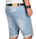 Alessandro Salvarini Herren Jeans Shorts Hellblau Slim Fit O143