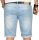 Alessandro Salvarini Herren Jeans Shorts Hellblau Slim Fit O143