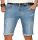 Alessandro Salvarini Herren Jeans Shorts Mittelblau Slim Fit O144