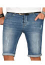Alessandro Salvarini Herren Jeans Shorts Blau Slim Fit O146 W29