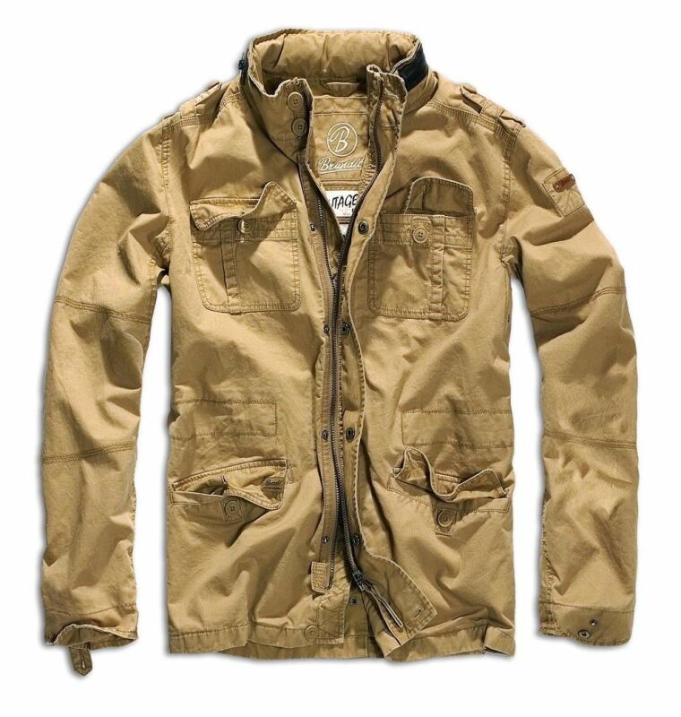 Brandit Britannia Herren Outdoor Vintage Übergangsjacke B32 Beige - Camel Größe S - Gr. S