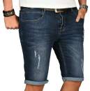 Alessandro Salvarini Herren Jeans Shorts Night Blue Slim...