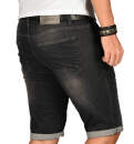 Alessandro Salvarini Herren Jeans Shorts Schwarz O151 W29