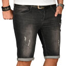 Alessandro Salvarini Herren Jeans Shorts Schwarz O151 W30