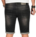 Alessandro Salvarini Herren Jeans Shorts Schwarz O151 W30