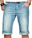 Alessandro Salvarini Herren Jeans Shorts Hellblau O230