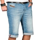 Alessandro Salvarini Herren Jeans Shorts Hellblau O230 W29
