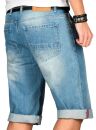 Alessandro Salvarini Herren Jeans Shorts Hellblau O230 W32