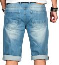 Alessandro Salvarini Herren Jeans Shorts Hellblau O230 W32