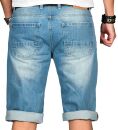 Alessandro Salvarini Herren Jeans Shorts Hellblau O230 W34