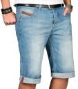 Alessandro Salvarini Herren Jeans Shorts Hellblau O230 W36