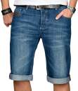 Alessandro Salvarini Herren Jeans Shorts Blau O231