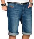 Alessandro Salvarini Herren Jeans Shorts Blau O231 W32