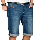 Alessandro Salvarini Herren Jeans Shorts Blau O231 W33