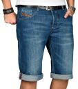 Alessandro Salvarini Herren Jeans Shorts Blau O231 W42