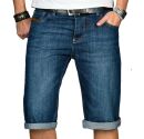 Alessandro Salvarini Herren Jeans Shorts Dunkelblau O232