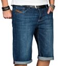 Alessandro Salvarini Herren Jeans Shorts Dunkelblau O232 W32