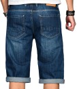 Alessandro Salvarini Herren Jeans Shorts Dunkelblau O232 W33