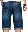 Alessandro Salvarini Herren Jeans Shorts Dunkelblau O232 W44