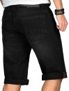 Alessandro Salvarini Herren Jeans Shorts Schwarz O233 W30