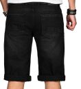 Alessandro Salvarini Herren Jeans Shorts Schwarz O233 W31