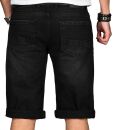 Alessandro Salvarini Herren Jeans Shorts Schwarz O233 W36
