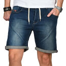 Alessandro Salvarini Herren Jeans Shorts Blau Comfort Fit...