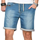 Alessandro Salvarini Herren Jeans Shorts Hellblau Comfort...