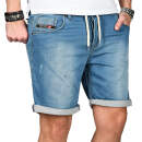 Alessandro Salvarini Herren Jeans Shorts Hellblau Comfort...