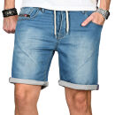 Alessandro Salvarini Herren Jeans Shorts Hellblau Comfort Fit O241 W29