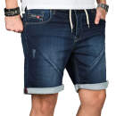 Alessandro Salvarini Herren Jeans Shorts Dunkelblau...