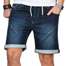 Alessandro Salvarini Herren Jeans Shorts Dunkelblau Comfort Fit O242 W29