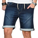 Alessandro Salvarini Herren Jeans Shorts Dunkelblau...